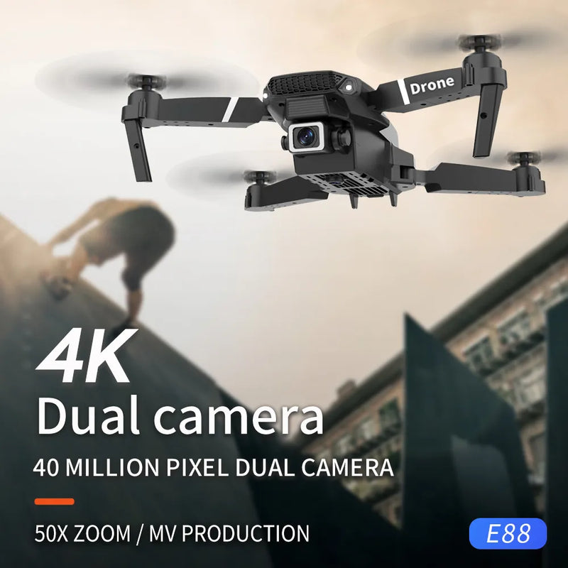 DRONE ZANGÃO PROFISSIONAL E88 4K HD DOBRÁVEL